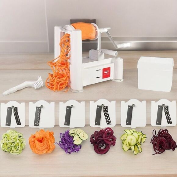 Paderno Spiral Vegetable Slicer Counter Top 3 Stainless Steel Blades NEW - Picture 2 of 11